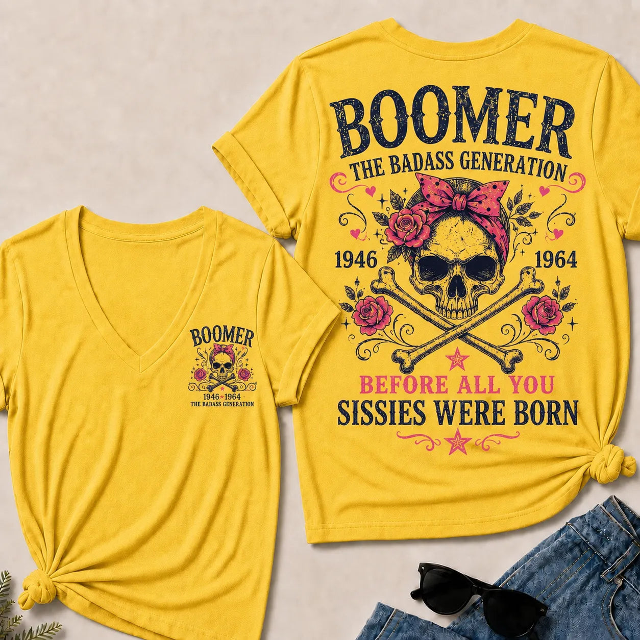 The Badass Generation V-Neck Tee – Before All You Sissies Were Born